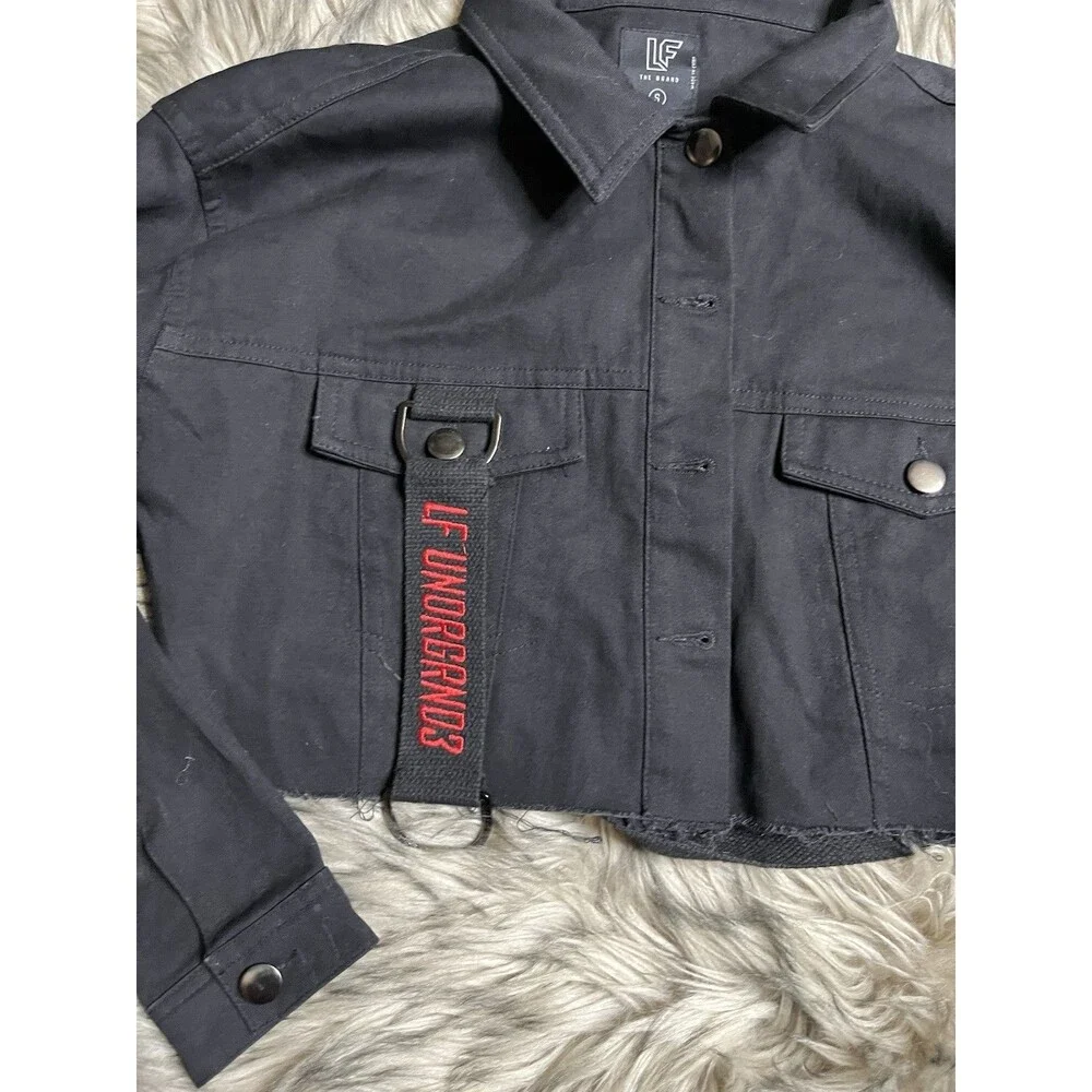 LF The Brand LF UNDRGRND3 Black Cropped Jacket Women Sz S